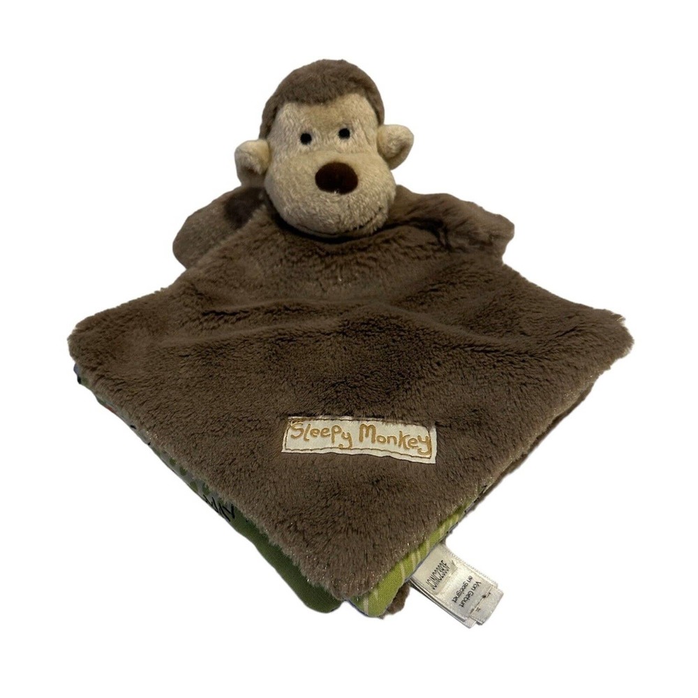 Jellycat Sleepy Monkey Brown Cloth Plush Fabric Book Stuffed Baby Kids Lovey Toy